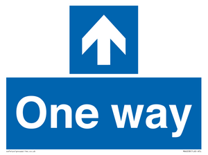 One way with up directional arrow